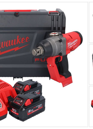 Milwaukee M18 ONEFHIWF1-802X Akku Schlagschrauber 18 V 2033 Nm 1″ Brushless ( 4933459733 ) + 2x Akku 8,0 Ah + Ladegerät + HD Box