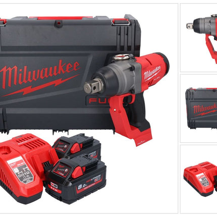 Milwaukee M18 ONEFHIWF1-802X Llave de impacto sin cable 18 V 2033 Nm 1 Brushless ( 4933459733 ) + 2x batería 8,0 Ah + cargador + HD Box