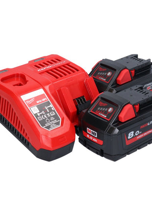 Milwaukee M18 ONEFHIWF1-802X akumulatorowy klucz udarowy 18 V 2033 Nm 1″ bezszczotkowy ( 4933459733 ) + 2x akumulator 8,0 Ah + ładowarka + pudełko HD