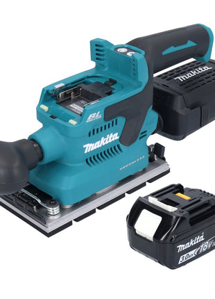 Makita DBO 381 F1U Akku Schwingschleifer 18 V 93 x 185 mm Brushless + 1x Akku 3,0 Ah - ohne Ladegerät