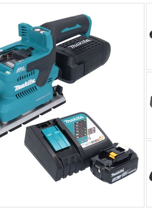 Makita DBO 381 RF1U Ponceuse vibrante sans fil 18 V 93 x 185 mm Brushless + 1x batterie 3,0 Ah + chargeur