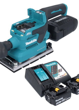 Makita DBO 381 RFU Ponceuse vibrante sans fil 18 V 93 x 185 mm Brushless + 2x batterie 3,0 Ah + chargeur