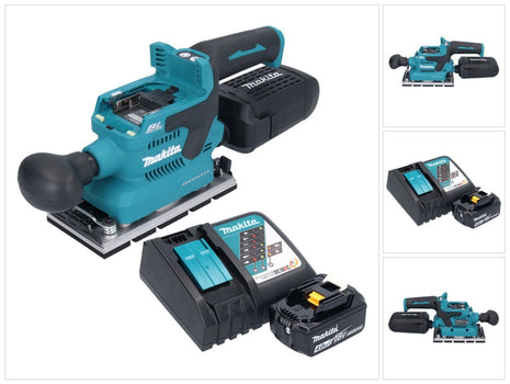 Makita DBO 381 RM1U Akumulatorowa szlifierka oscylacyjna 18 V 93 x 185 mm bezszczotkowa + 1x akumulator 4,0 Ah + ładowarka