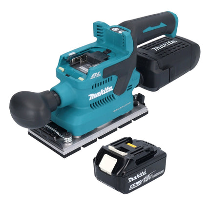 Lijadora vibratoria sin escobillas Makita DBO 381 G1U 18 V 93 x 185 mm + 1x batería 6,0 Ah - sin cargador
