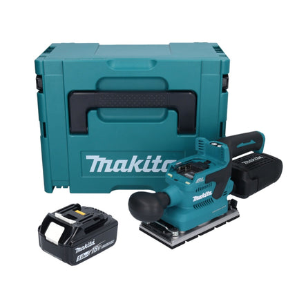 Makita DBO 381 T1JU 18 V 93 x 185 mm Levigatrice vibrante a batteria senza spazzole + 1x batteria 5,0 Ah + Makpac - senza caricabatterie