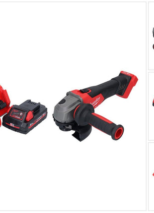 Amoladora angular a batería Milwaukee M18 FSAG125X-301 18 V 125 mm sin escobillas + 1x batería 3,0 Ah + cargador