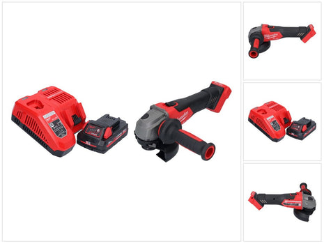 Amoladora angular a batería Milwaukee M18 FSAG125X-301 18 V 125 mm sin escobillas + 1x batería 3,0 Ah + cargador