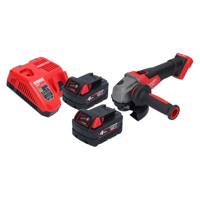 Amoladora angular a batería Milwaukee M18 FSAG125X-402 18 V 125 mm sin escobillas + 2x baterías 4,0 Ah + cargador
