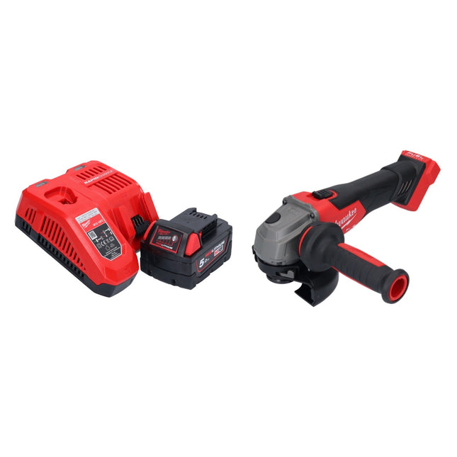 Amoladora angular sin cable Milwaukee M18 FSAG125X-501 18 V 125 mm sin escobillas + 1x batería recargable 5,0 Ah + cargador