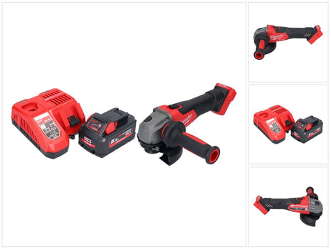 Milwaukee M18 FSAG125X-551 Akumulatorowa szlifierka kątowa 18 V 125 mm bezszczotkowa + 1x akumulator 5,5 Ah + ładowarka