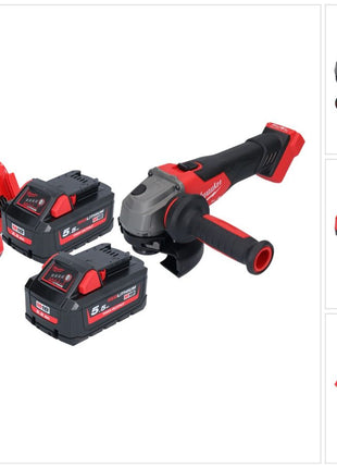 Amoladora angular a batería Milwaukee M18 FSAG125X-552 18 V 125 mm sin escobillas + 2x baterías 5,5 Ah + cargador