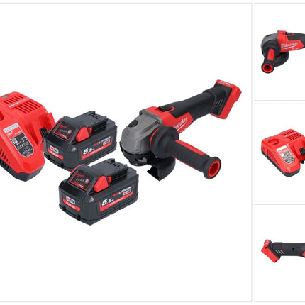 Milwaukee M18 FSAG125X-552 Cordless angle grinder 18 V 125 mm brushless + 2x battery 5.5 Ah + charger