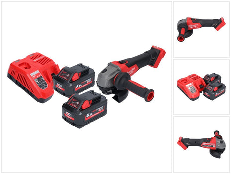 Milwaukee M18 FSAG125X-552 Smerigliatrice angolare a batteria 18 V 125 mm brushless + 2x batteria 5,5 Ah + caricabatterie