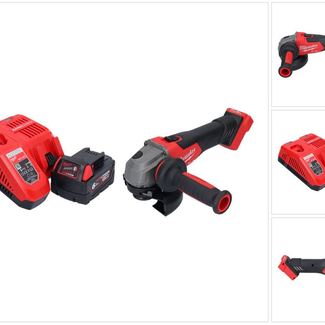 Amoladora angular a batería Milwaukee M18 FSAG125X-601 18 V 125 mm sin escobillas + 1x batería 6,0 Ah + cargador