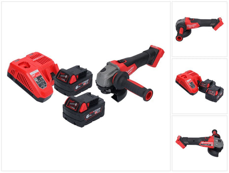 Milwaukee M18 FSAG125X-602 Akku Winkelschleifer 18 V 125 mm Brushless + 2x Akku 6,0 Ah + Ladegerät