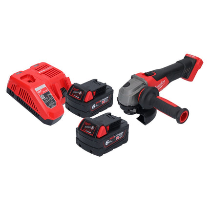 Amoladora angular a batería Milwaukee M18 FSAG125X-602 18 V 125 mm sin escobillas + 2x baterías 6,0 Ah + cargador