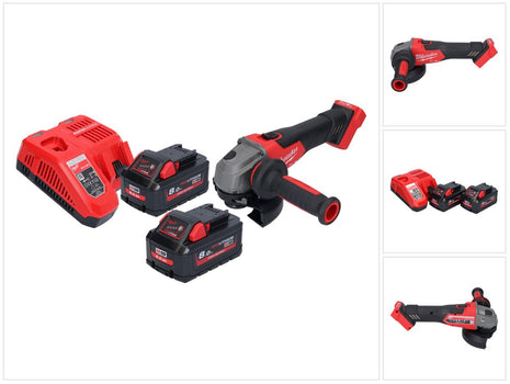 Milwaukee M18 FSAG125X-802 Meuleuse d'angle sans fil 18 V 125 mm Brushless + 2x batterie 8,0 Ah + chargeur