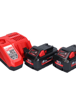 Milwaukee M18 FSAG125X-802 Akumulatorowa szlifierka kątowa 18 V 125 mm bezszczotkowa + 2x akumulator 8,0 Ah + ładowarka