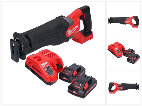 Sierra sable Milwaukee M18 FSZ-302 batería 18 V sin escobillas + 2x baterías 3.0 Ah + cargador