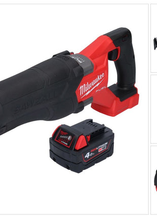 Sierra de sable Milwaukee M18 FSZ-401 a batería 18 V sin escobillas + 1x batería 4,0 Ah - sin cargador