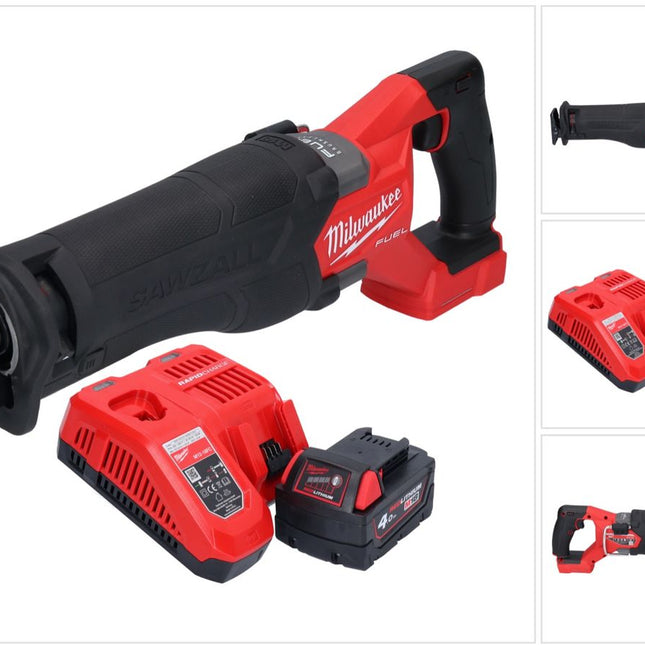 Sierra sable a batería Milwaukee M18 FSZ-401 18 V sin escobillas + 1x batería 4,0 Ah + cargador