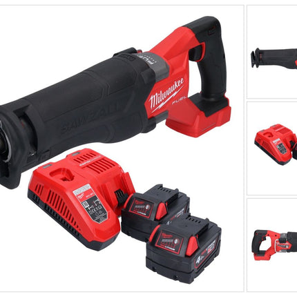Milwaukee M18 FSZ-402 akumulatorowa pilarka szablasta 18 V bezszczotkowa + 2x akumulator 4,0 Ah + ładowarka