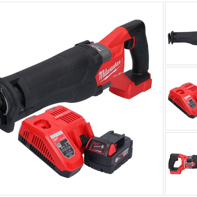 Sierra sable Milwaukee M18 FSZ-601 batería 18 V sin escobillas + 1x batería 6,0 Ah + cargador