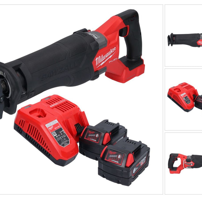 Sierra sable Milwaukee M18 FSZ-602 batería 18 V sin escobillas + 2x baterías 6,0 Ah + cargador