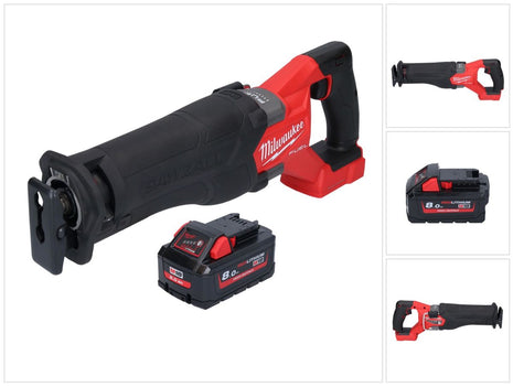 Milwaukee M18 FSZ-801 akumulatorowa pilarka szablasta 18 V bezszczotkowa + 1x akumulator 8,0 Ah - bez ładowarki