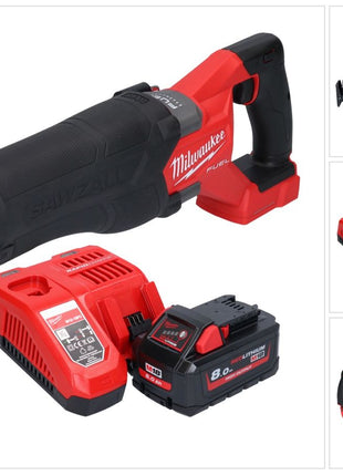 Sierra sable Milwaukee M18 FSZ-801 batería 18 V sin escobillas + 1x batería 8,0 Ah + cargador