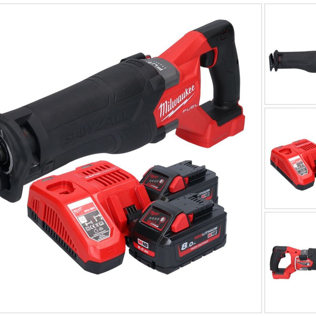 Sierra de sable sin cable Milwaukee M18 FSZ-802 18 V sin escobillas + 2x batería 8.0 Ah + cargador