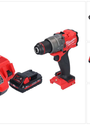 Taladro percutor inalámbrico Milwaukee M18 FPD3-301 18 V 158 Nm sin escobillas + 1x batería 3,0 Ah + cargador