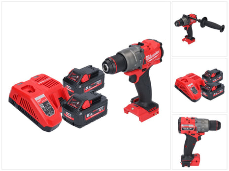 Milwaukee M18 FPD3-552 Perceuse-visseuse à percussion sans fil 18 V 158 Nm Brushless + 2x batterie 5,5 Ah + chargeur