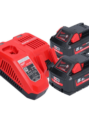 Taladro percutor inalámbrico Milwaukee M18 FPD3-552 18 V 158 Nm sin escobillas + 2x baterías 5,5 Ah + cargador