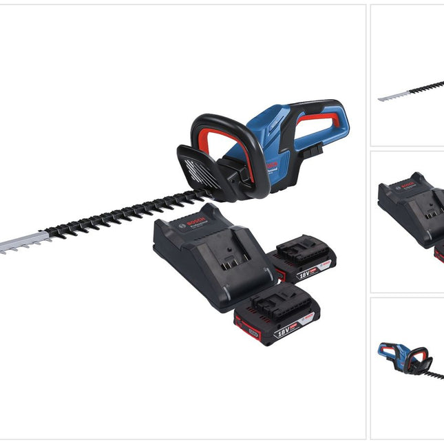 Bosch GHE 18V-60 Professional cordless hedge trimmer 18 V 60 cm brushless + 2x rechargeable battery 2.0 Ah + charger