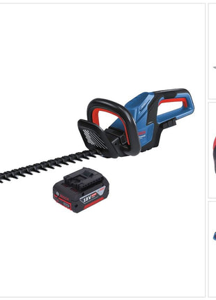 Bosch GHE 18V-60 Cortasetos a batería profesional 18 V 60 cm sin escobillas + 1x batería 4,0 Ah - sin cargador