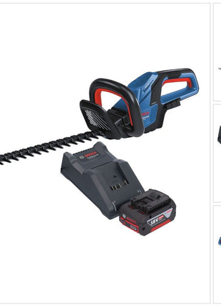 Bosch GHE 18V-60 Cortasetos a batería profesional 18 V 60 cm sin escobillas + 1x batería 4,0 Ah + cargador