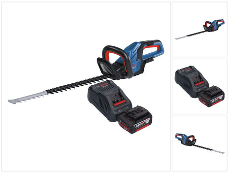 Bosch GHE 18V-60 Tagliasiepi professionale a batteria 18 V 60 cm senza spazzole + 1x batteria ricaricabile 5,0 Ah + caricabatterie