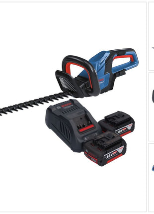 Bosch GHE 18V-60 Cortasetos a batería profesional 18 V 60 cm sin escobillas + 2x batería 5,0 Ah + cargador