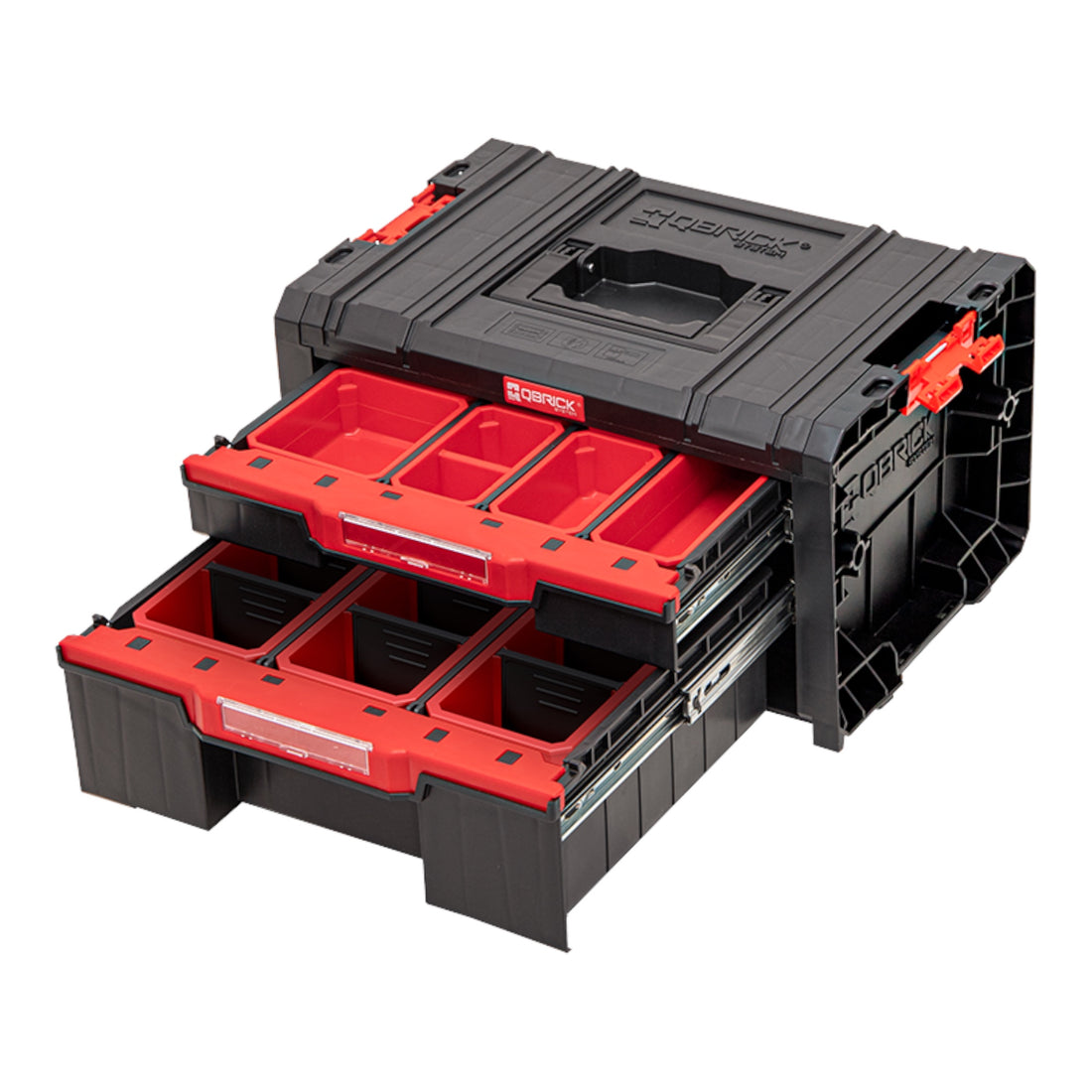 Qbrick System PRO Cajón 2 Caja de herramientas 2.0 Expert apilable 450 x 310 x 244 mm 4,5 l 9,5 l IP54 con dos cajones 10 embutidos y 6 separadores