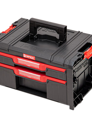 Qbrick System PRO Drawer 2 Toolbox 2.0 Expert z możliwością sztaplowania 450 x 310 x 244 mm 4,5 l 9,5 l IP54 z dwiema szufladami 10 wkładów i 6 przegródek