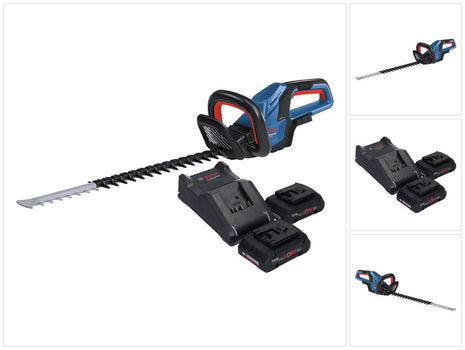 Bosch GHE 18V-60 Professional Akku Heckenschere 18 V 60 cm Brushless + 2x ProCORE Akku 4,0 Ah + Ladegerät