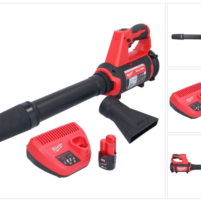 Milwaukee M12 BBL-201 akumulatorowa dmuchawa 12 V + 1x akumulator 2,0 Ah + ładowarka