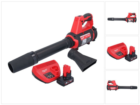 Milwaukee M12 BBL-401 akumulatorowa dmuchawa 12 V + 1x akumulator 4,0 Ah + ładowarka