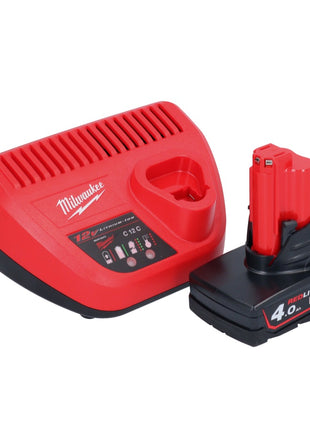 Soplador a batería Milwaukee M12 BBL-401 12 V + 1x batería 4,0 Ah + cargador