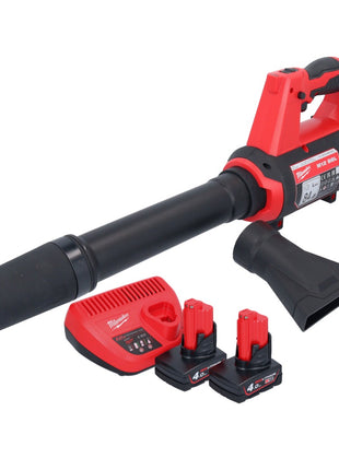 Souffleur à batterie Milwaukee M12 BBL-402 12 V + 2x batteries 4,0 Ah + chargeur