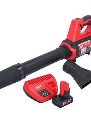 Souffleur sur batterie Milwaukee M12 BBL-601 12 V + 1x batterie 6,0 Ah + chargeur