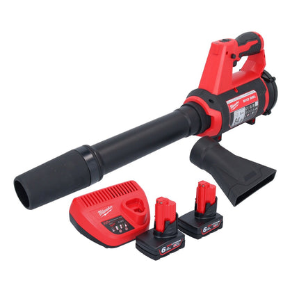 Milwaukee M12 BBL-602 akumulatorowa dmuchawa 12 V + 2x akumulator 6,0 Ah + ładowarka
