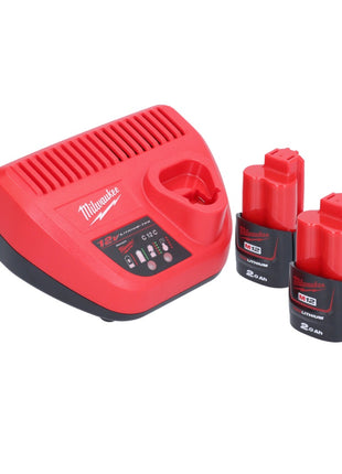 Scie à ruban à batterie Milwaukee M12 BS-202 12 V 41 x 41 mm + 2x batteries 2,0 Ah + chargeur