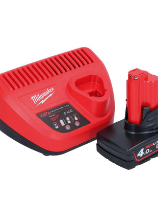 Sierra de cinta a batería Milwaukee M12 BS-401 12 V 41 x 41 mm + 1x batería 4,0 Ah + cargador